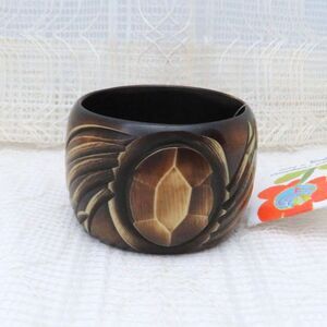 Antika Collection Brown Wood Look Bangle Bracelet Women Stocking Stuffer For Her